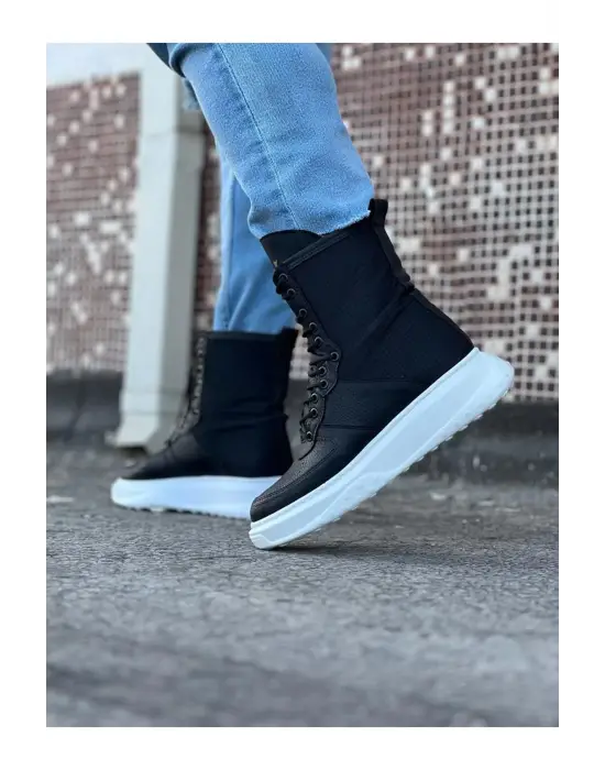 Terzi Bey Tb012 Siyah Cilt Uzun Bağcıklı  Bot