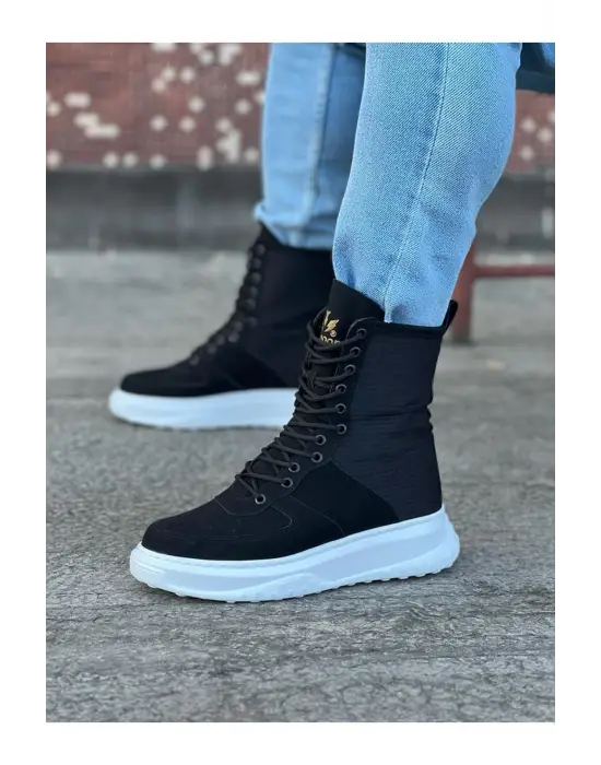 Wagoon Wg012 Siyah Süet Uzun Bağcıklı Bot