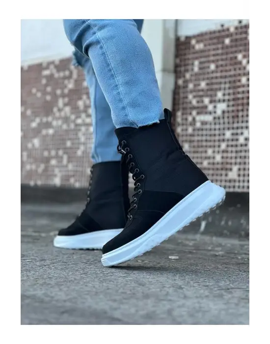 Wagoon Wg012 Siyah Süet Uzun Bağcıklı Bot