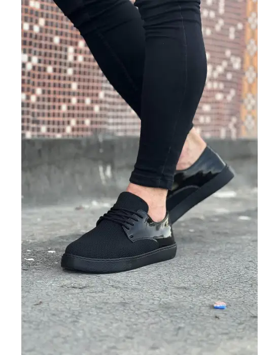 Terzi Bey Tb016 Kömür Rugan Triko Erkek Casual Ayakkabı