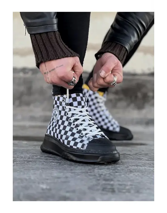 Terzi Bey Tb017 Damalı Erkek Yarım Bilek Casual Ayakkabı