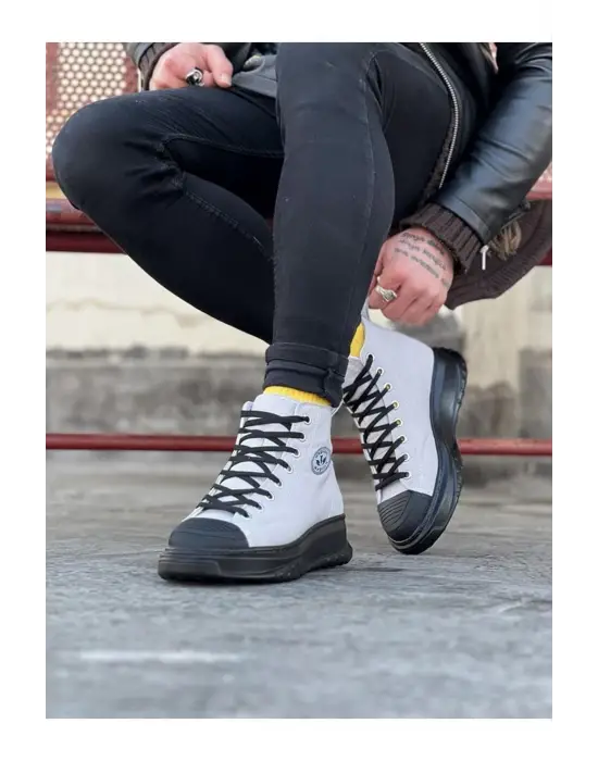 Terzi Bey Tb017 Gri Siyah Erkek Yarım Bilek Casual Ayakkabı