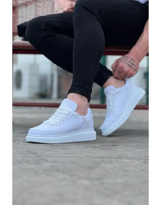 Terzi Bey Tb018 Beyaz Kot Kumaş Erkek Casual Ayakkabı