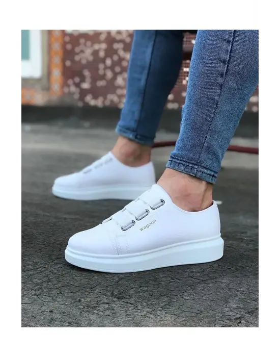 Terzi Bey Tb026 Beyaz Kalın Taban Casual Erkek Ayakkabı