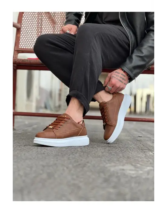 Wagoon Wg028 Taba Bağcıklı Kalın Taban Casual Erkek Ayakkabı