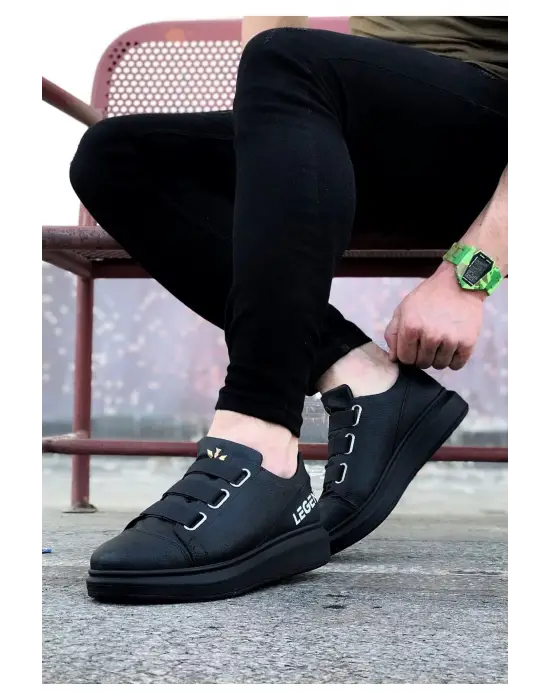Terzi Bey Tb029 3 Bant Legend Kömür Kalın Taban Casual Erkek Ayakkabı