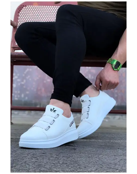 Terzi Bey Tb029 Beyaz Kalın Taban Casual Erkek Ayakkabı