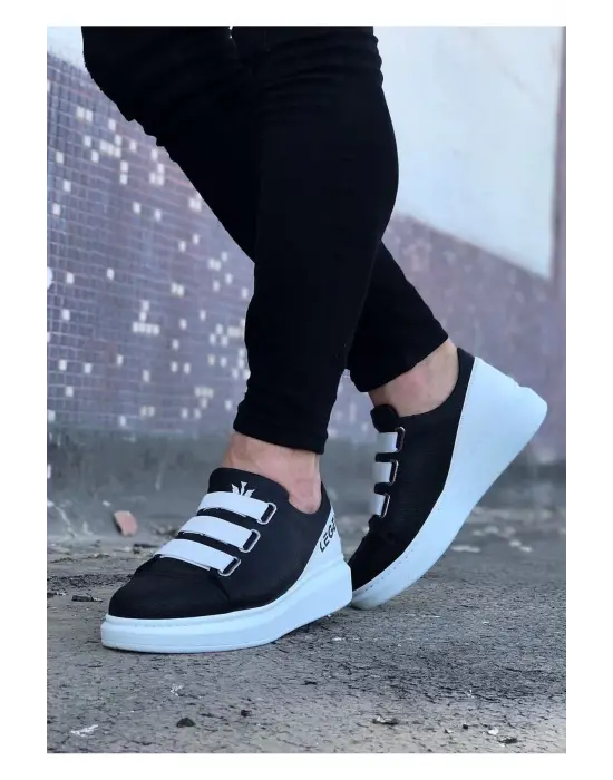 Terzi Bey Tb029 Siyah Beyaz Kalın Taban Casual Erkek Ayakkabı