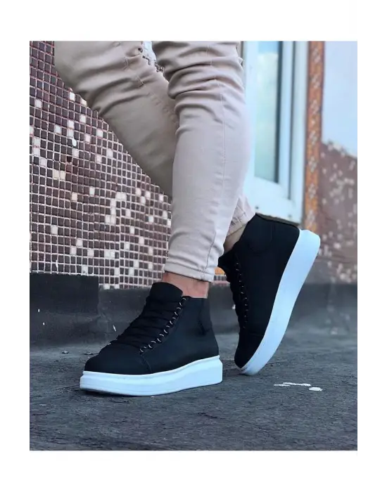 Terzi Bey Tb032 Siyah Bağcıklı Sneakers  Yarım Bilek Bot