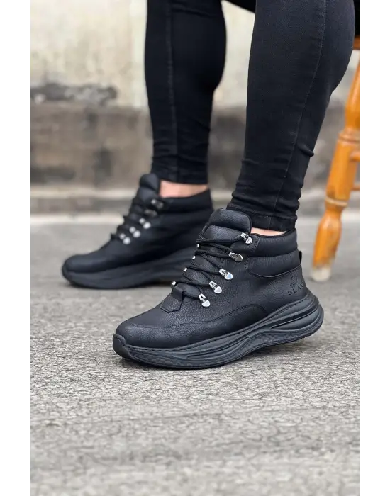 Terzi Bey Tb035 Kömür Cilt Yüksek Taban Yarım Bilek Bot