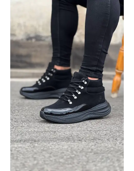 Terzi Bey Tb035 Kömür Rugan Yüksek Taban Yarım Bilek Bot