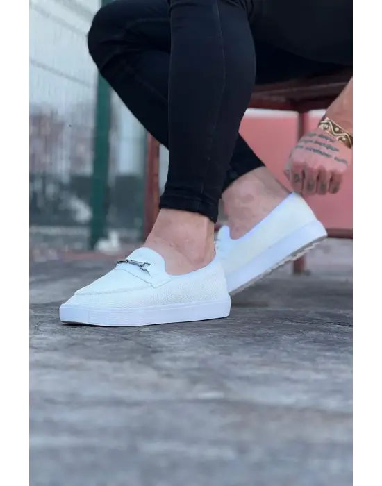 Terzi Bey Tb060 Beyaz Triko Babet Erkek Casual Ayakkabı