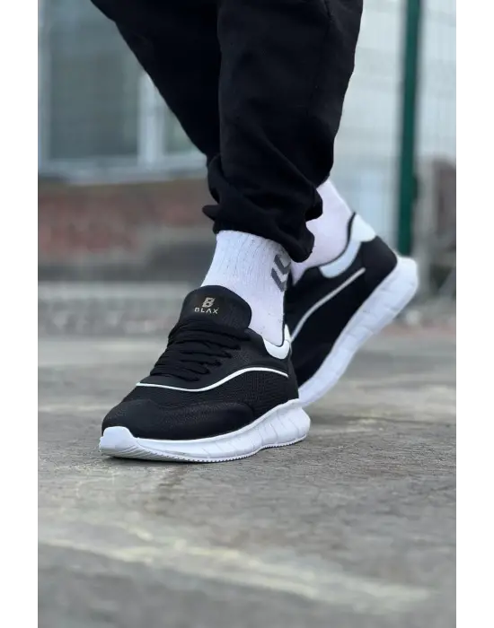 Terzi Bey Tb062 Siyah Beyaz Triko Erkek Spor Ayakkabı