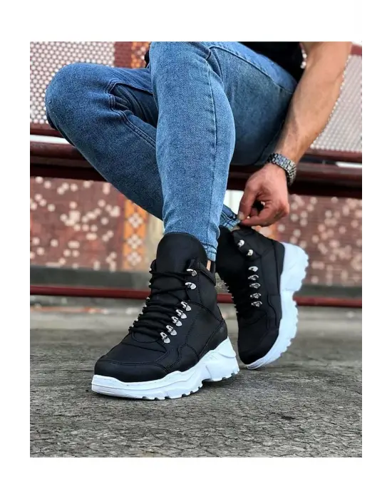 Terzi Bey Tb07 Siyah Renk Uzun Bağcıklı  Bot