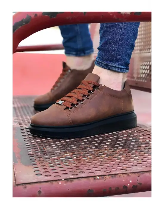 Terzi Bey Tb08 Taba Kömür Düz Erkek Casual Ayakkabı