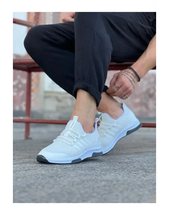 Wagoon Wg103 Beyaz Triko Erkek Spor Ayakkabı