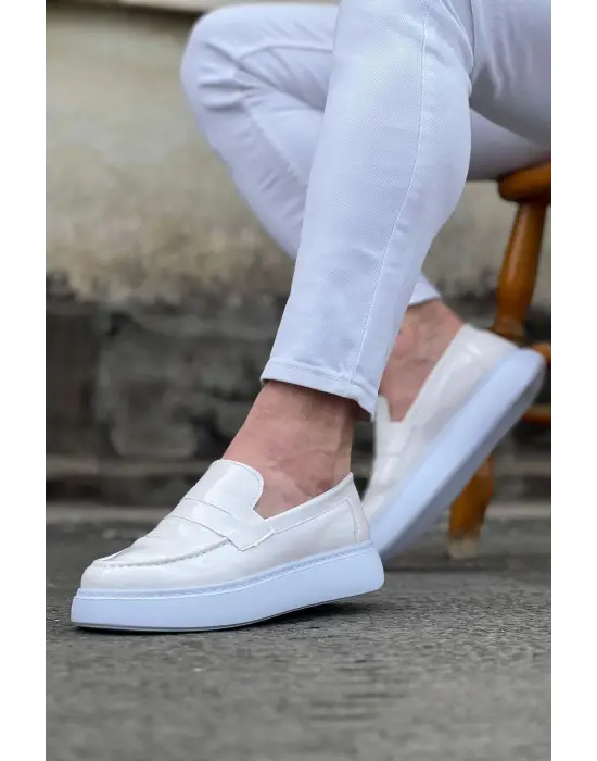 Terzi Bey Tb161 Beyaz Rugan Erkek Casual Ayakkabı