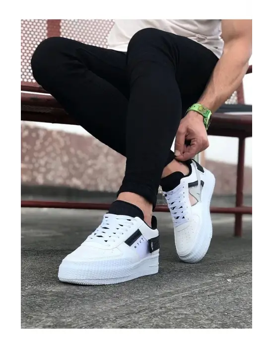 Wagoon Wg201 Beyaz Siyah Erkek Günlük Ayakkabı