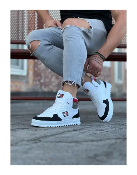 Wagoon Wg220 Beyaz Siyah Erkek Yarım Bilek Bot