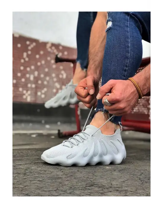 Terzi Bey Tb300 Gri Triko Sargı Taban Casual Erkek Ayakkabı