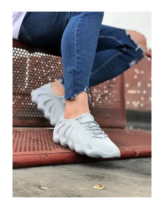 Terzi Bey Tb300 Gri Triko Sargı Taban Casual Erkek Ayakkabı