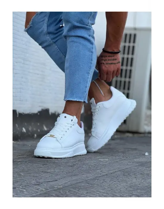 Terzi Bey Tb501 Beyaz Erkek Yüksek Taban Ayakkabı