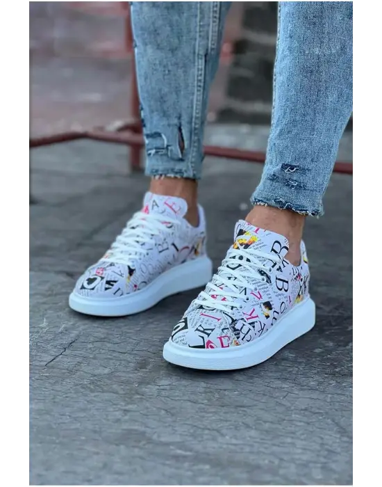 Terzi Bey Tb501 Dergi Desenli Boyalı Erkek Casual Ayakkabı