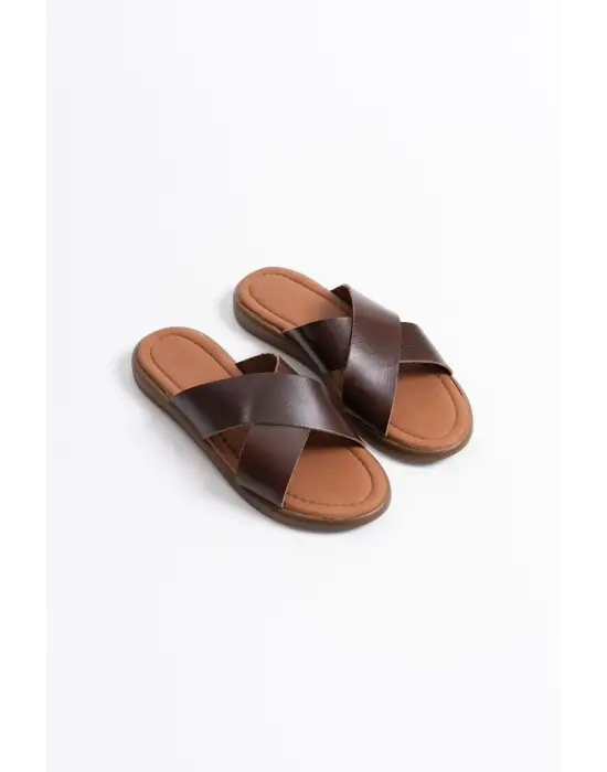 Weasley Acı Kahve Hakiki Deri Terlik