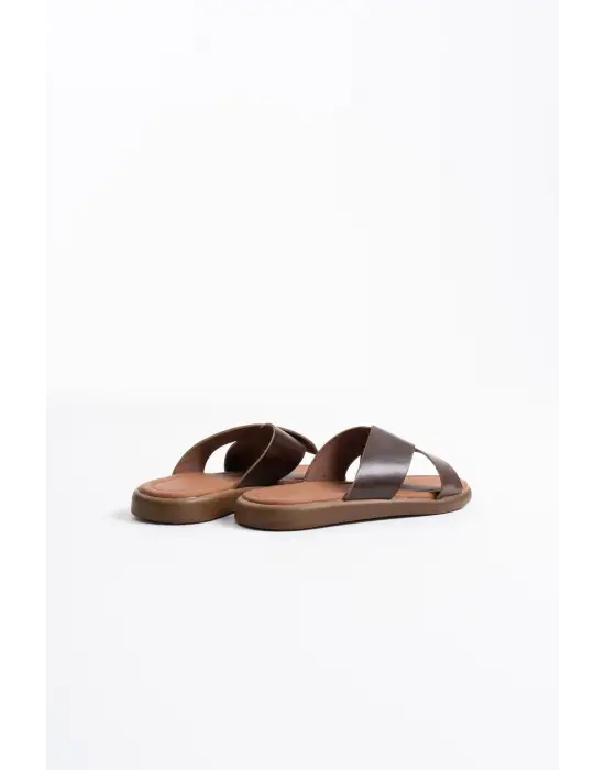 Weasley Acı Kahve Hakiki Deri Terlik