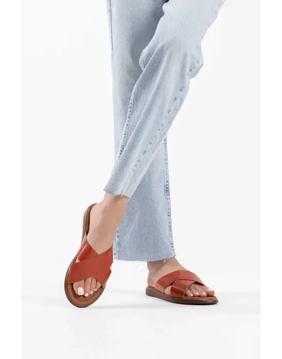 Weasley Kiremit Hakiki Deri Terlik