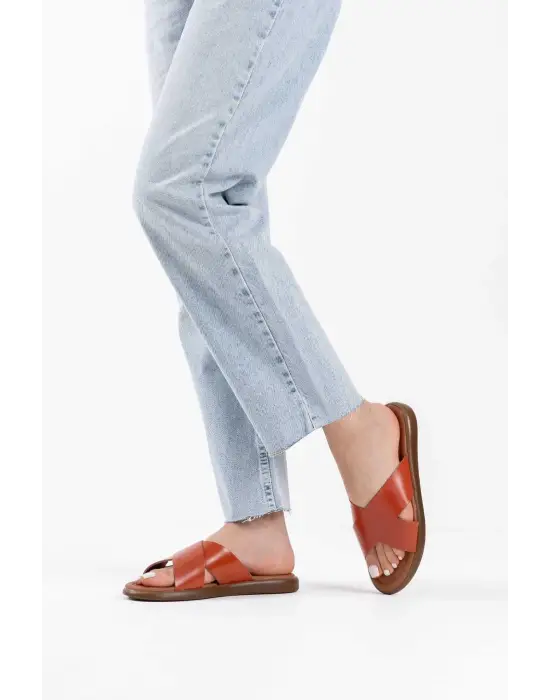 Weasley Kiremit Hakiki Deri Terlik