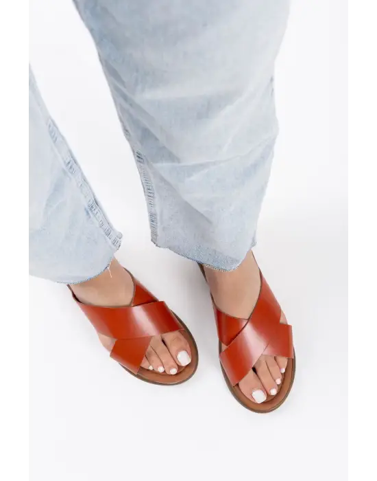 Weasley Kiremit Hakiki Deri Terlik