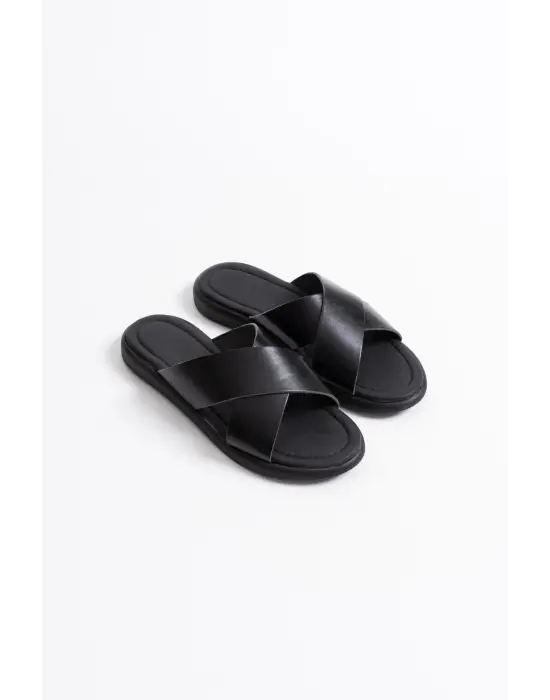 Weasley Siyah Hakiki Deri Terlik