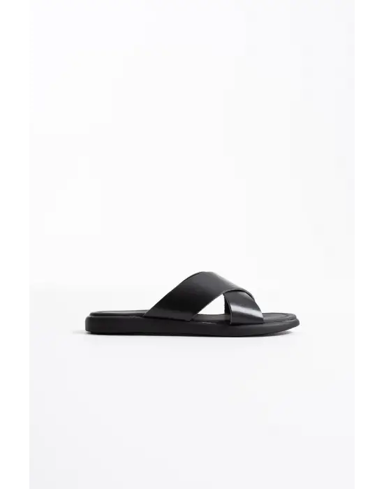 Weasley Siyah Hakiki Deri Terlik