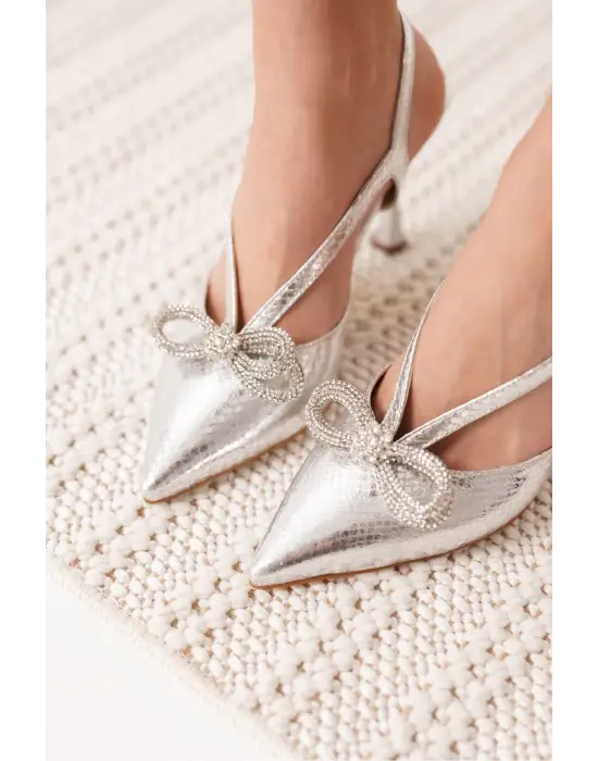 Wines Kadın Gümüş Topuklu Ayakkabı