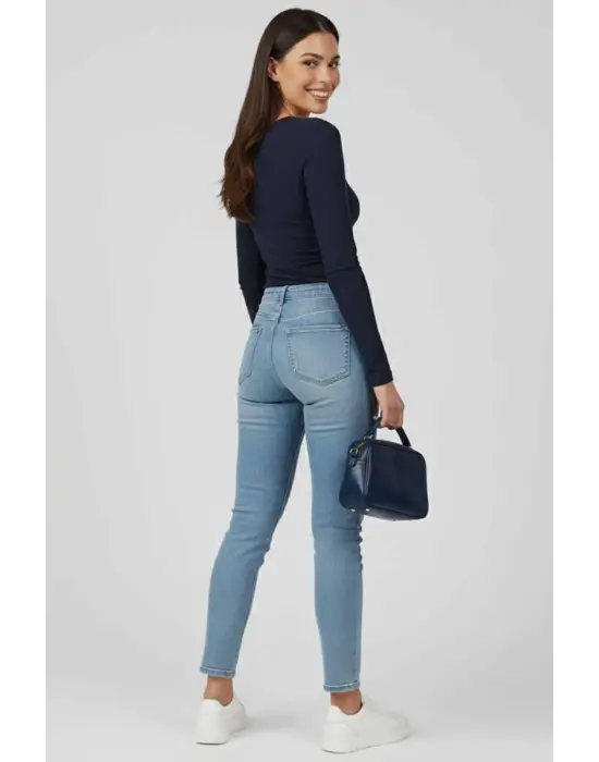 Yanı Büzgülü Bluz Lacivert T4322