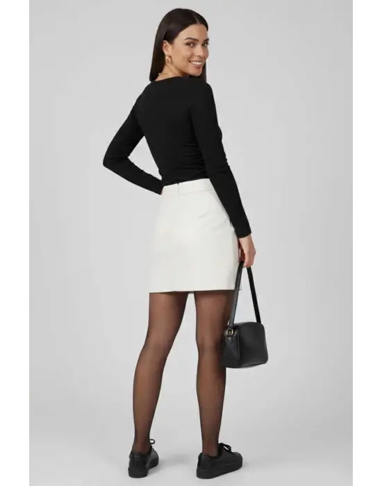 Yanı Büzgülü Bluz Siyah T4322