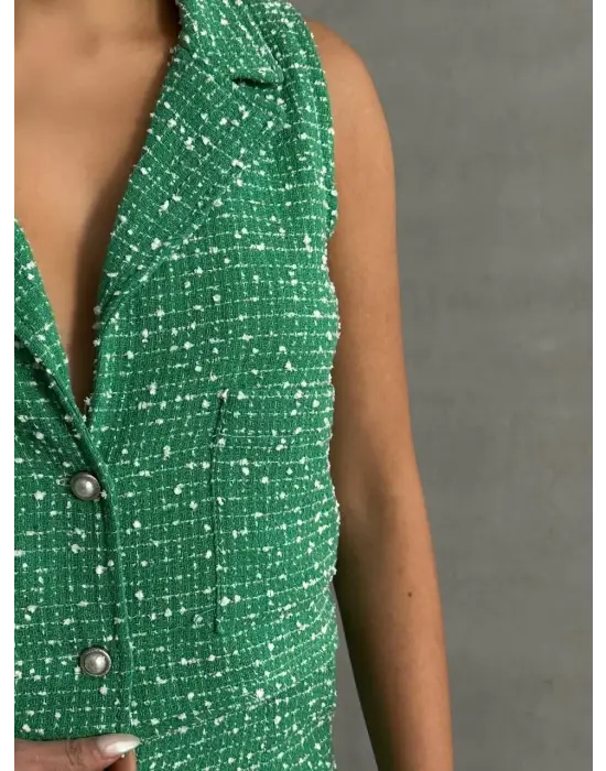 Yelekli Şort Takım Yeşil