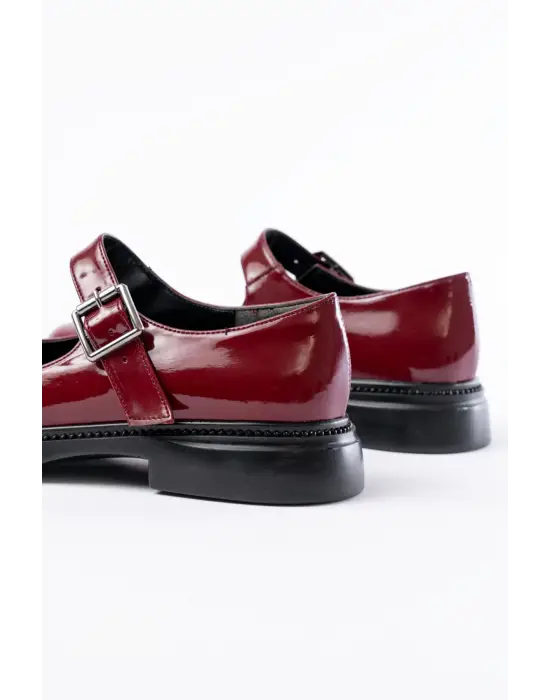 Bordo Kroko Topuklu Kadın Çizme