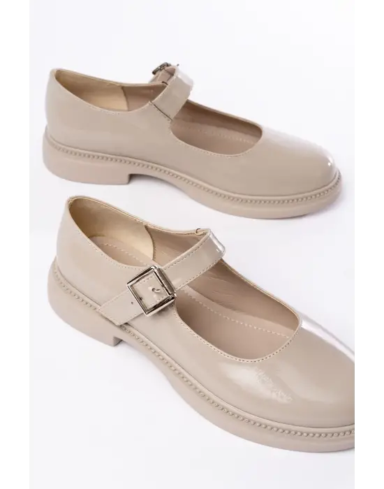 Bej Rugan Günlük Bayan Ayakkabı