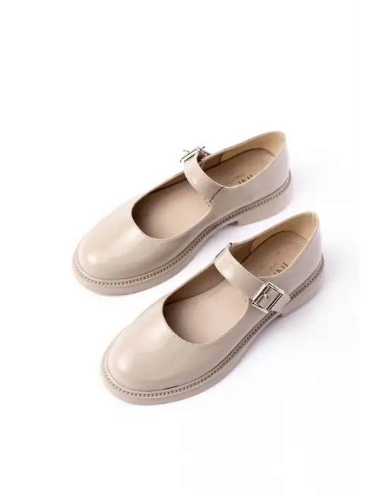 Bej Rugan Günlük Bayan Ayakkabı