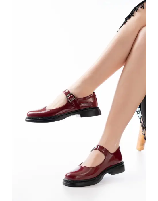Bordo Rugan Günlük Bayan Ayakkabı