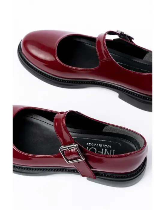 Bordo Rugan Günlük Bayan Ayakkabı