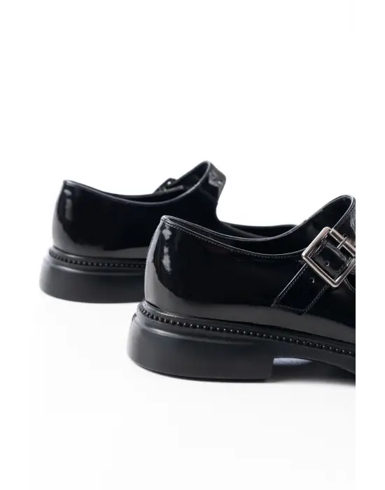 Siyah Rugan Günlük Bayan Ayakkabı