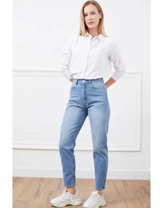 Yüksek Bel Mom Jean Pantolon