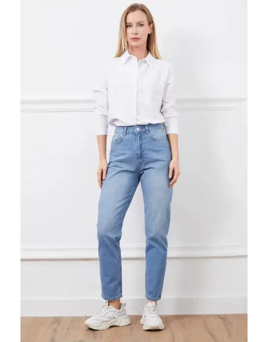 Yüksek Bel Mom Jean Pantolon