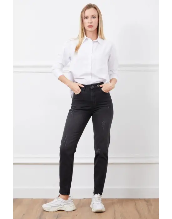 Yüksek Bel Mom Jean Pantolon