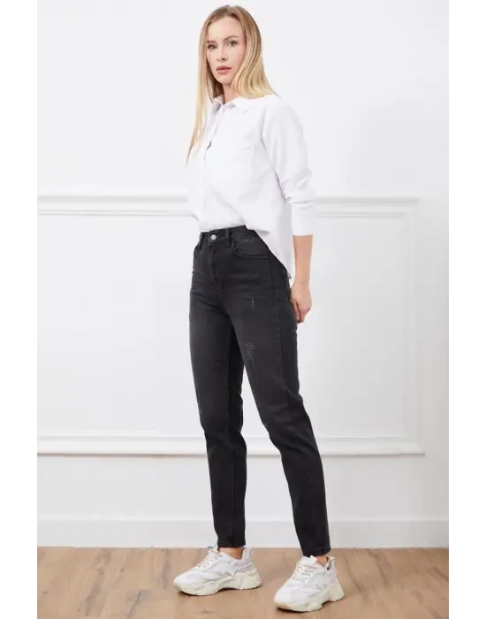 Yüksek Bel Mom Jean Pantolon