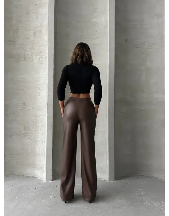 Zr Deri Palazzo Pantolon Kahve H24654