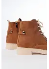 Taba Süet Bağcıklı Fermuarlı Günlük Kadın Bot